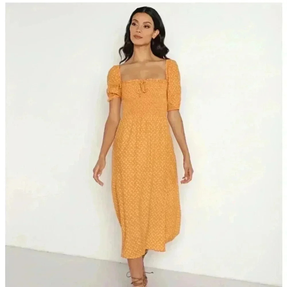 NWT Faithfull the Brand Valetta Midi Dress Ermita Floral 4